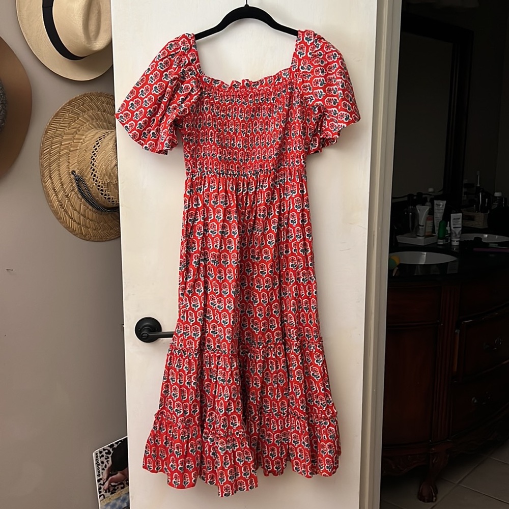 Pink City Prints Smocked Sundress